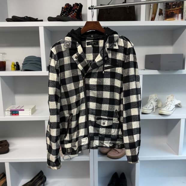 in the attic 체크 라이더 스타일 자켓