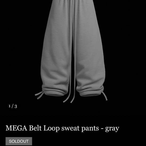 MEGA Belt Loop sweat pants - gray 