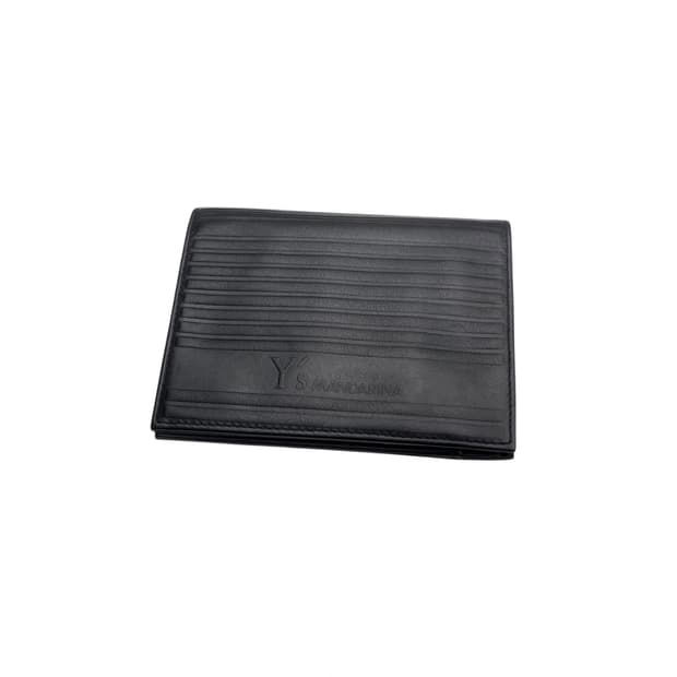 stripe leather wallet