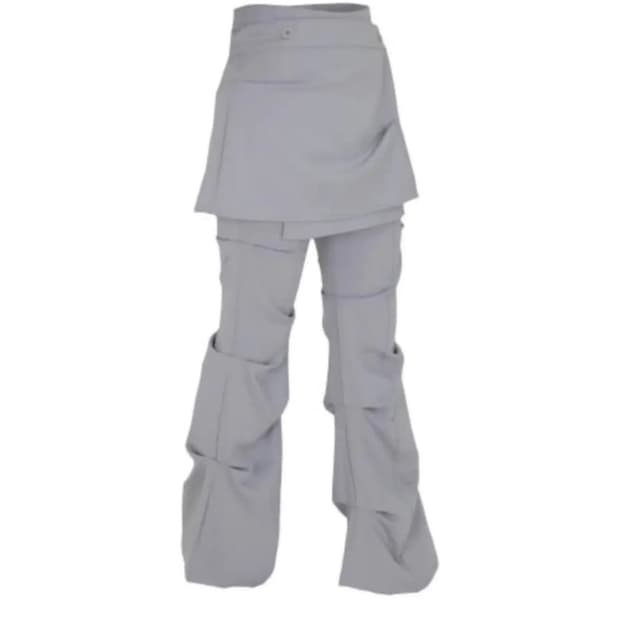 오호스 랩 오버 턱 팬츠 랩스커트 1사이즈