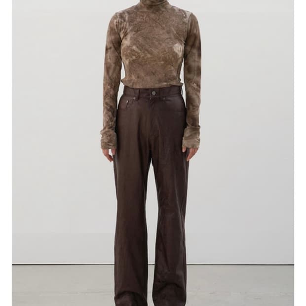 Teak 티크 레더 링클 팬츠