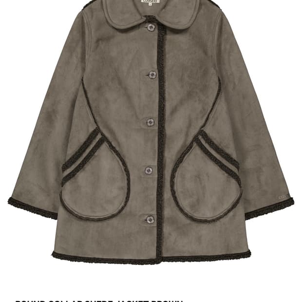 코이세이오 라운드 카라 스웨이드 자켓 브라운