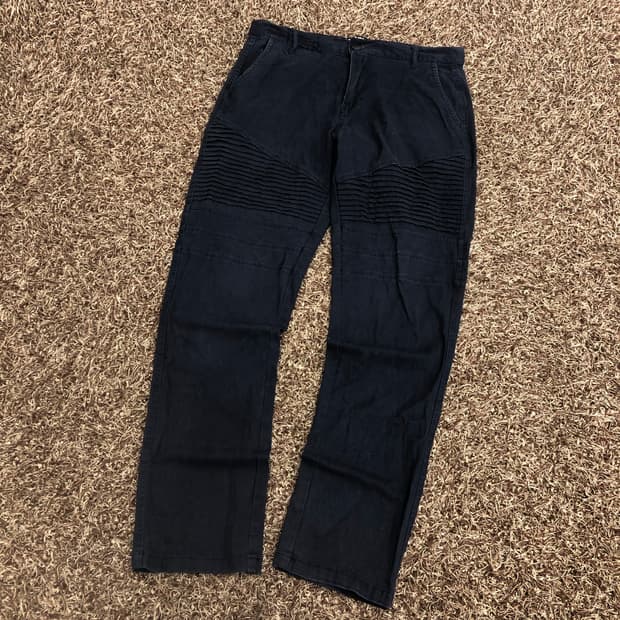 Lazer 바이커 디테일 코튼 워크 팬츠