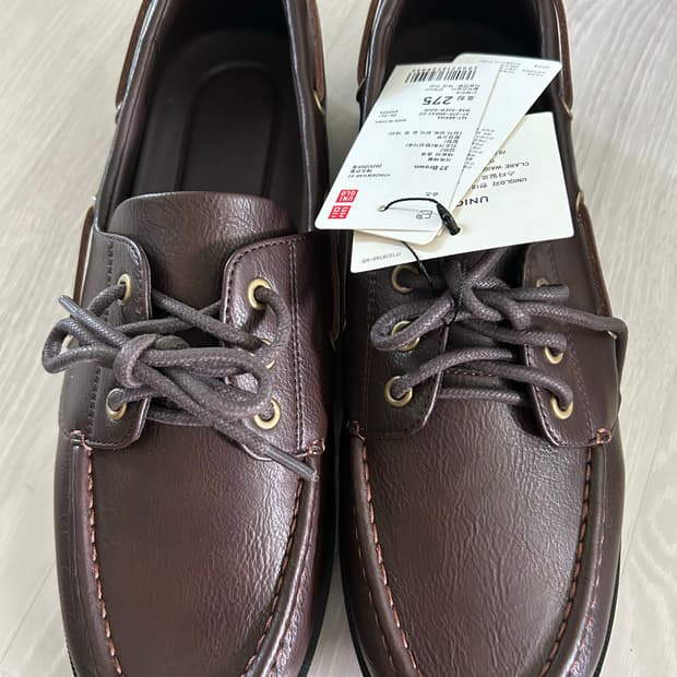 유니클로 덱 슈즈 브라운 275