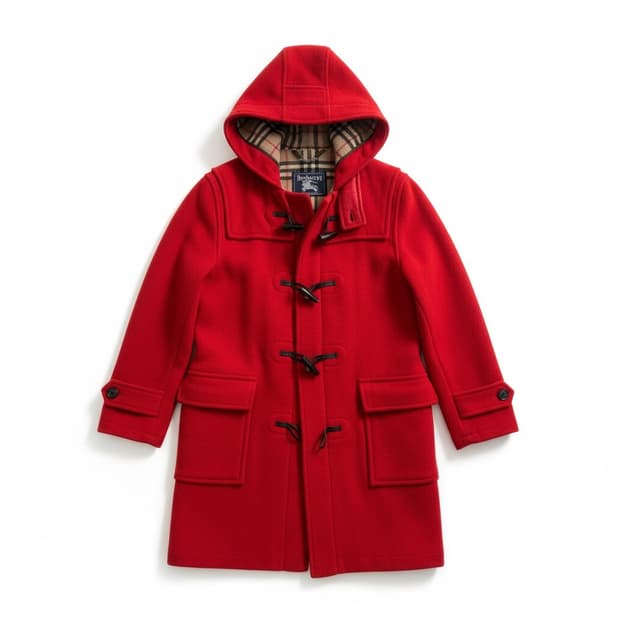 버버리 정품 레드 더플 코트 M 