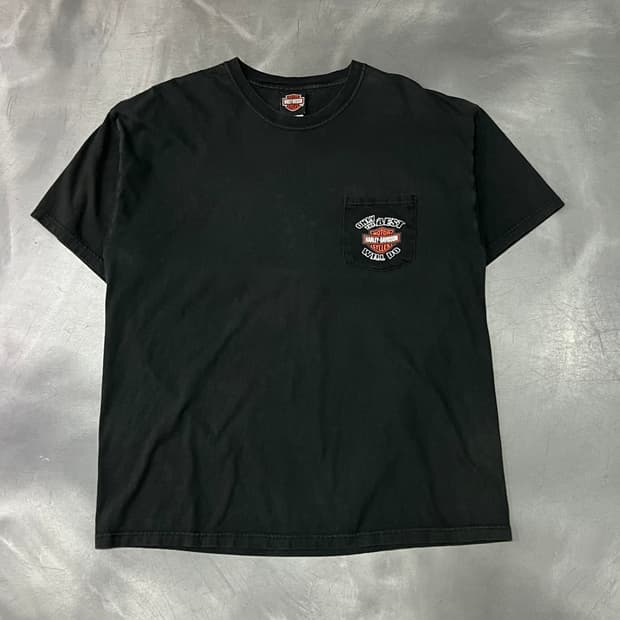  USA 할리데이비슨 그래픽 포켓 반팔티 y15687