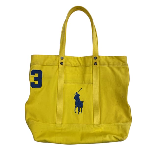 폴로 빅포니 옐로우 캔버스백
