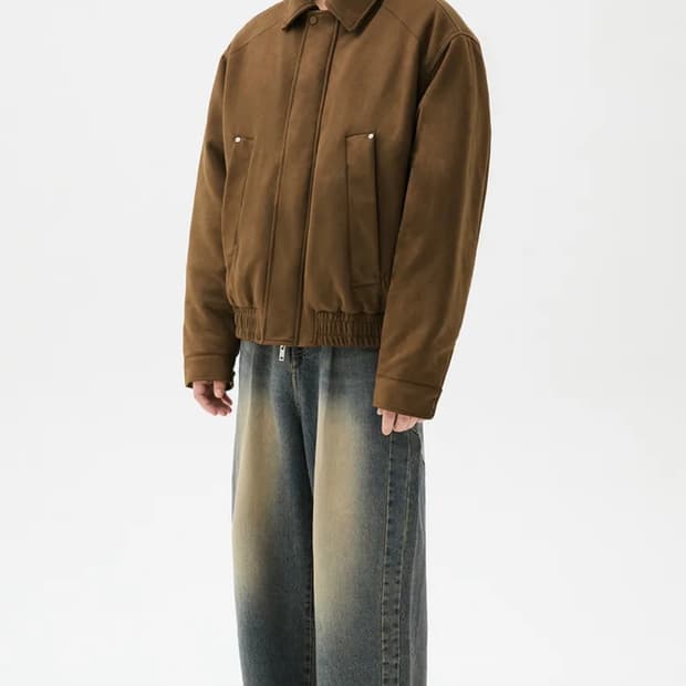 스웨이드 리벳 블루종 집업자켓 판매!