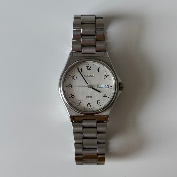 세이코 1990년대 Spirit 아라빅 인덱스 실버 쿼츠 남성