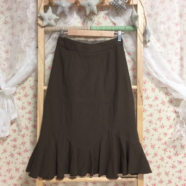 빈티지 카키브라운 스커트 
