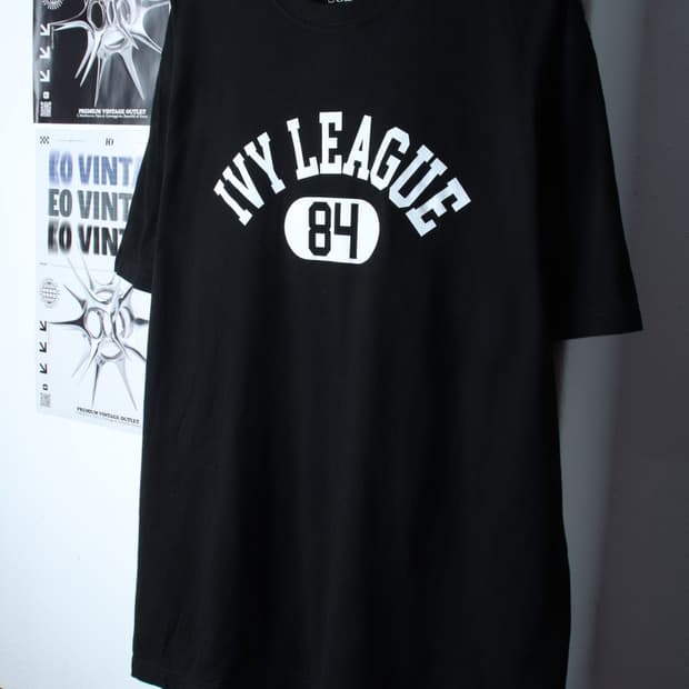 (XL-3XL) 더마일 반팔 티셔츠 빅사이즈 블랙 올드스쿨-H31456