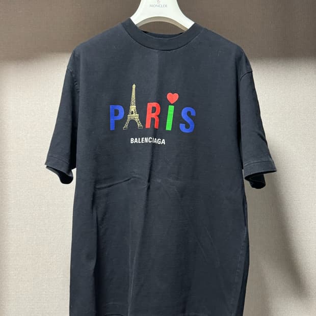 발렌시아가 파리스 로고 남성 반팔티 블랙 XS (100)