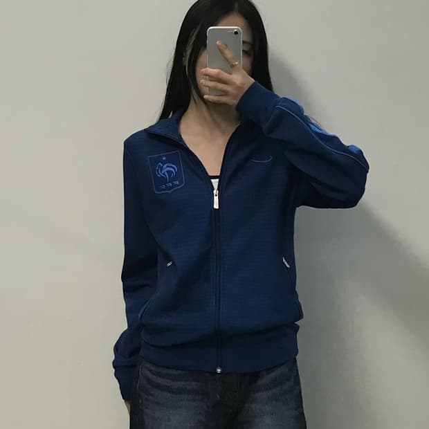 나이키 프랑스 사이드라인 네이비 트랙탑 져지