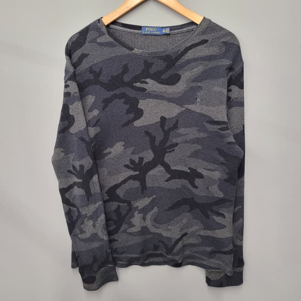 폴로랄프로렌 카모 와플 니트 다크그레이
