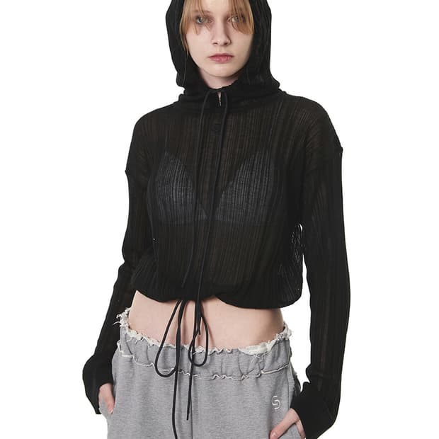 Cerric 니트 후드 탑