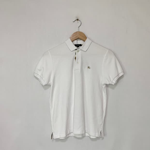 버버리 화이트 반팔 폴로티 카라 반팔 티셔츠 키즈 여성