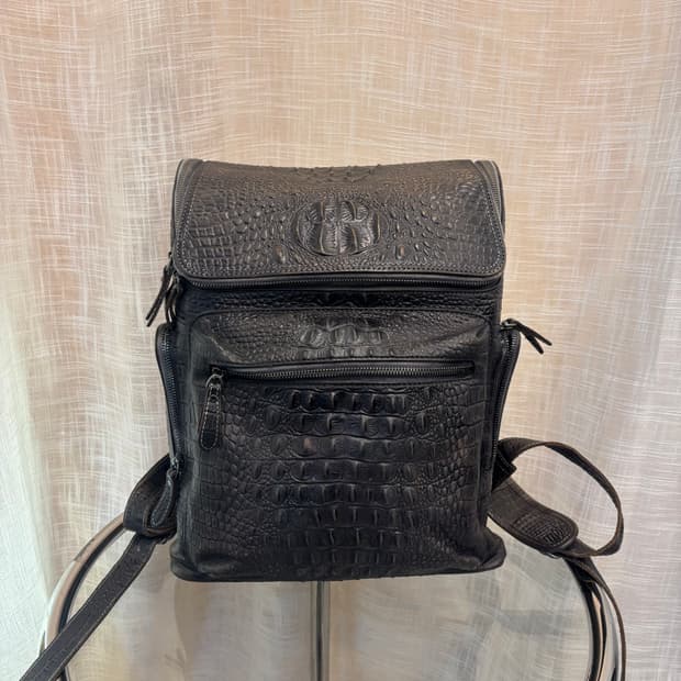 천연 악어가죽 백팩     