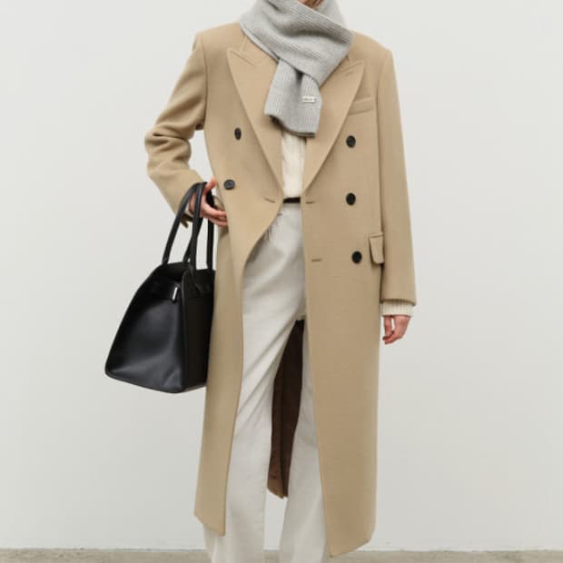 Dunst 던스트 테일러드 더블 브레스티드 울 코트 카멜