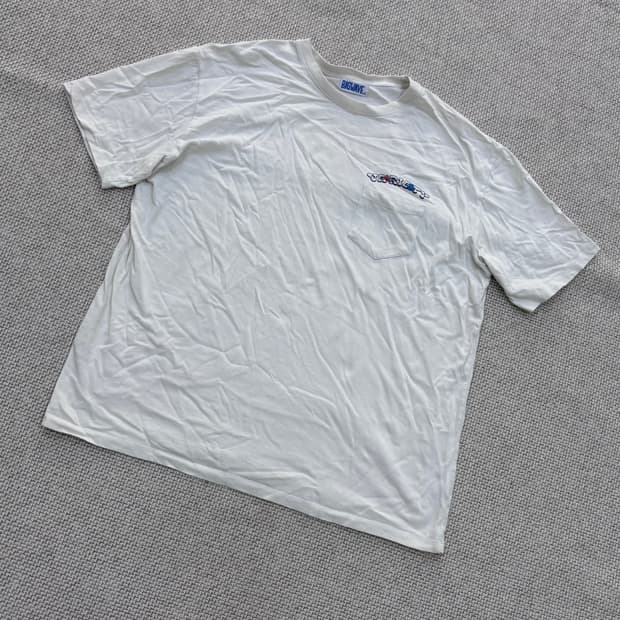 XL 빅웨이브 남성 자수 디테일 반팔 티셔츠 0727E