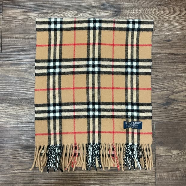 버버리 램스울 노바체크 머플러 목도리 베이지