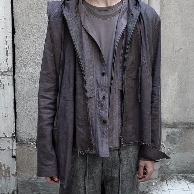 blackmerle hooded jacket / rat grey