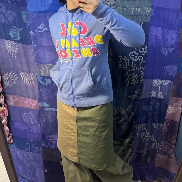 Co&lu 빅 로고 블루 후드집업