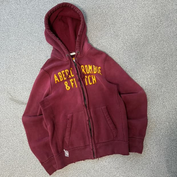 아베크롬비 버건디 후드집업