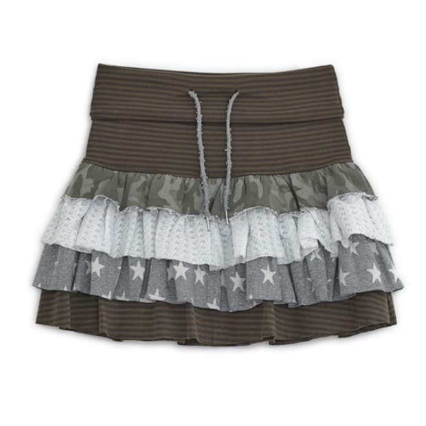 허그유어스킨 캉캉 레이어드 스커트 브라운
