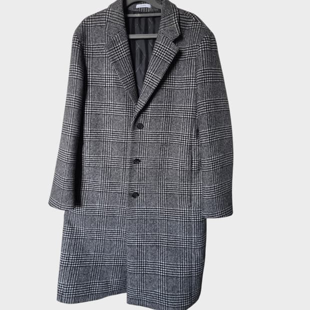 ZIOZIA 남성 체크 오버사이즈 코트 100