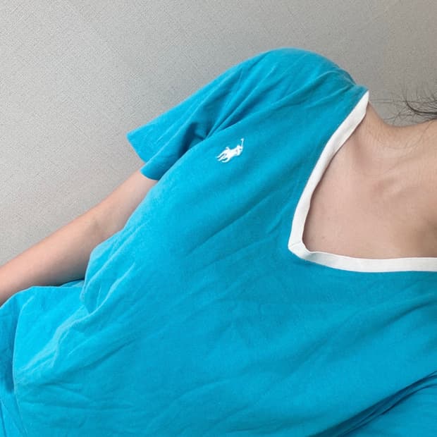polo 폴로 랄프로렌 하늘 블루 브이넥 반팔 티셔츠 