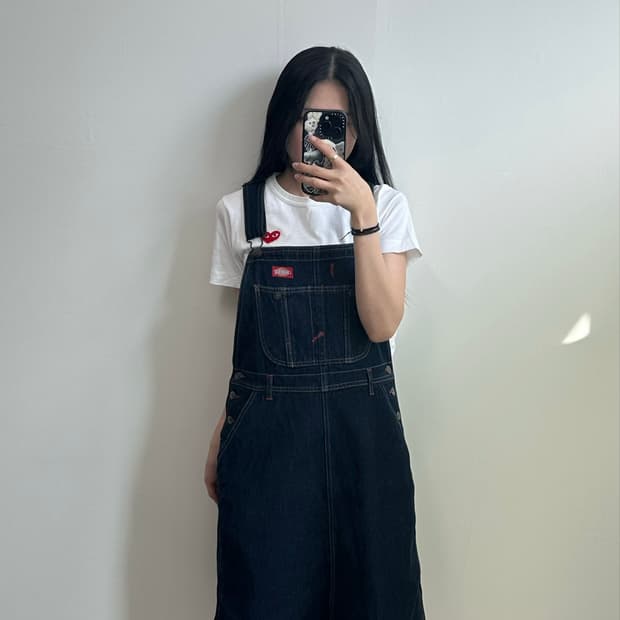 디키즈 데님 멜빵 오버롤 스커트