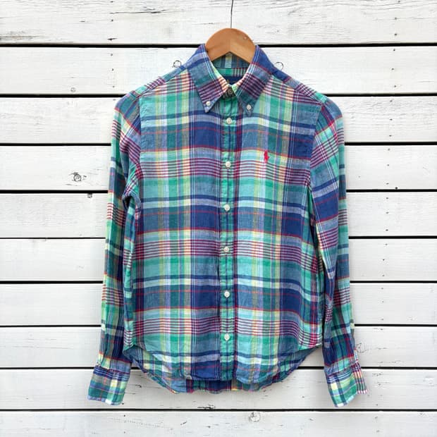 Polo 폴로 체크 린넨 셔츠