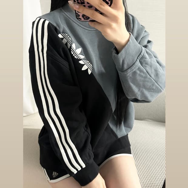 ADIDAS 빈티지 코튼 로고 스웨트탑 맨투맨 / Unisex S
