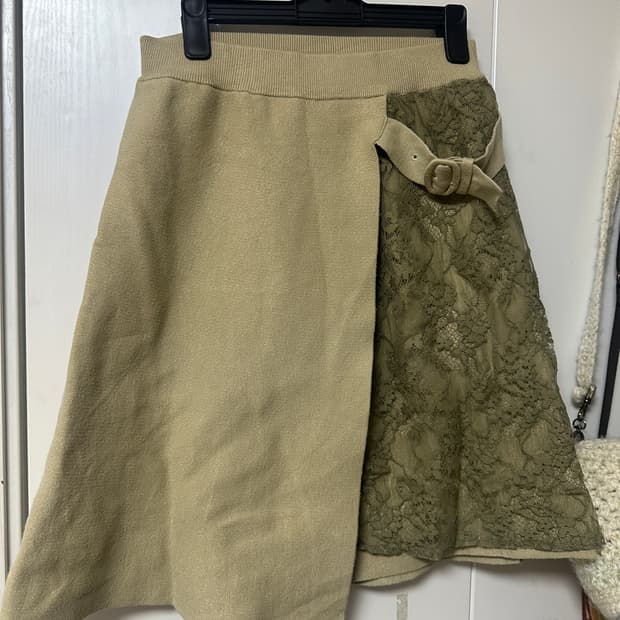 빈티지 니트 레이스 스커트