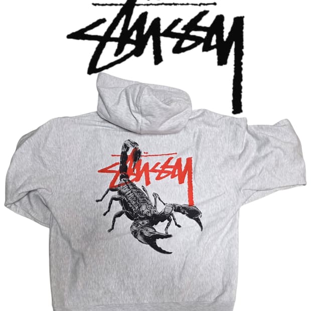 [XL] STUSSY 스투시 스콜피온 후드집업 그레이