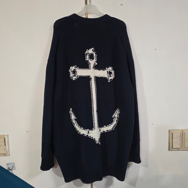 N21 엔트웬티원 넘버21 네이비 닻 니트 가디건 38