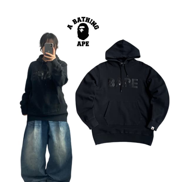 베이프 아크릴 아치로고 후드티