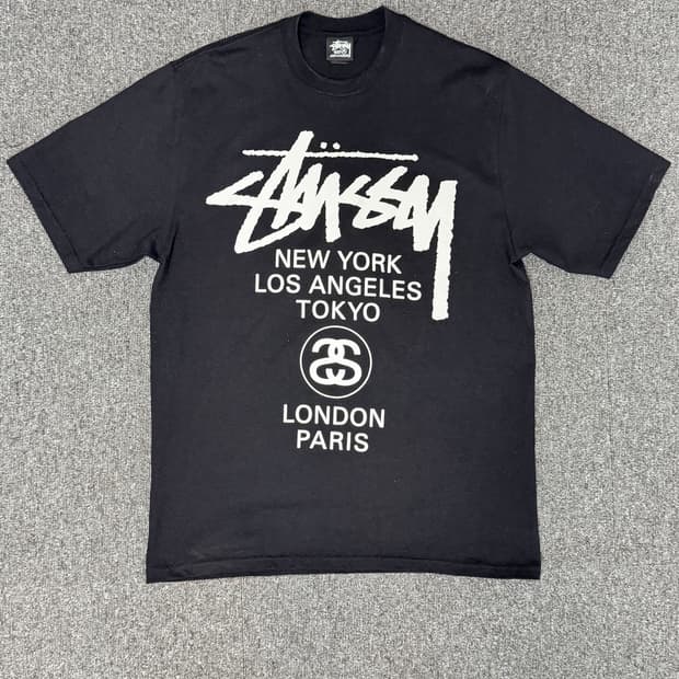 스투시 월드투어 티셔츠 블랙 2024,2025