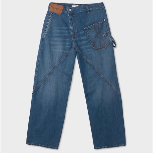 트위스트 워크웨어 데님 팬츠 - 라이트 블루(32)