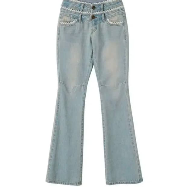 스컬프터 더블 웨이스트 부츠컷 데님 M