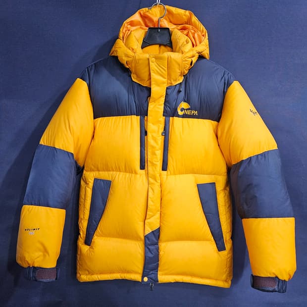 네파 750필 익스트림 옐로우투톤 남성 100 구스다운 패딩 