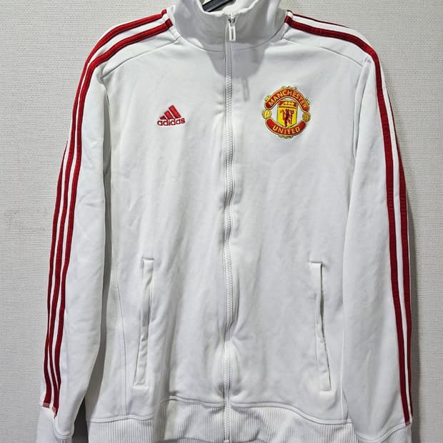 아디다스 맨유 흰빨 화이트 트랙탑 져지집업 95 / M