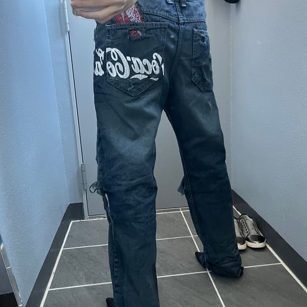 Vintage 디스트로이드 데님 팬츠