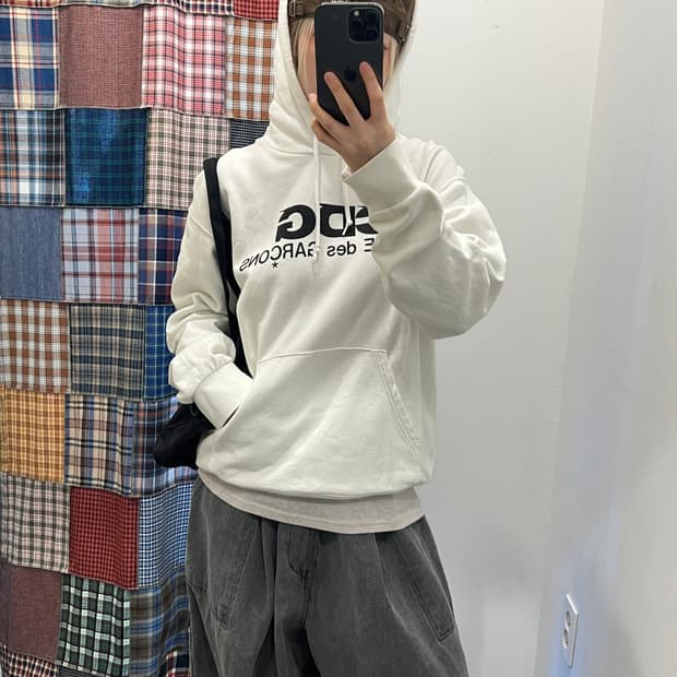 CDG 화이트 후드티