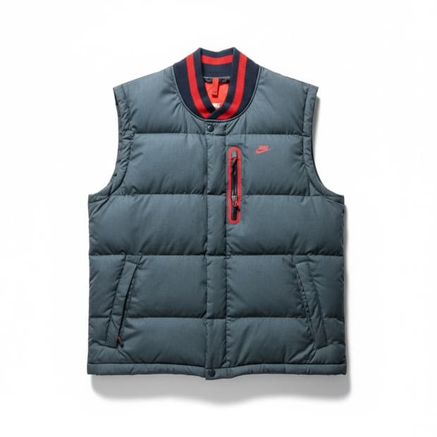 나이키 구스 패딩 베스트 조끼 L 그레이/레드