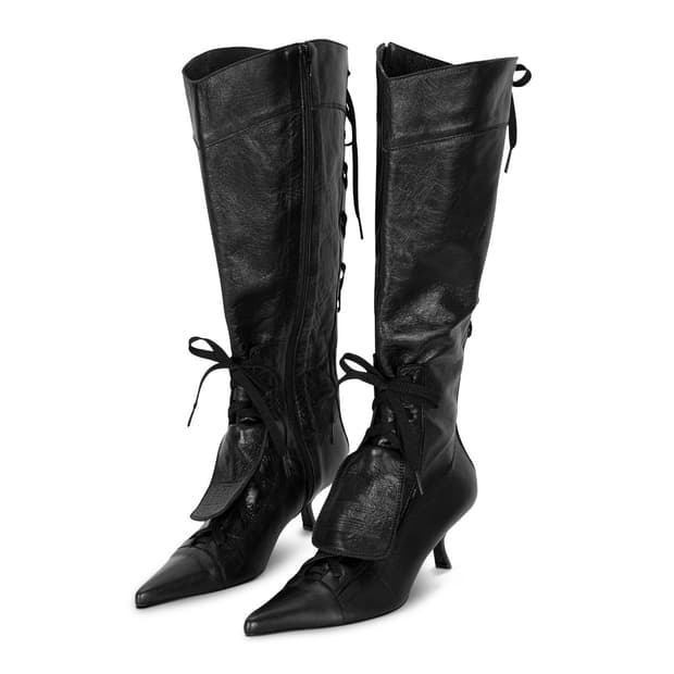 보헤미안서울 레이스업 스틸레토 힐 부츠 250