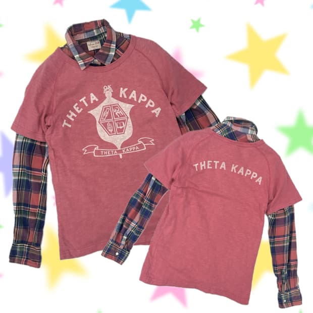 팝갸루 체크 반팔 코디세트 하구미 그런지 레이어드 일본 빈티지