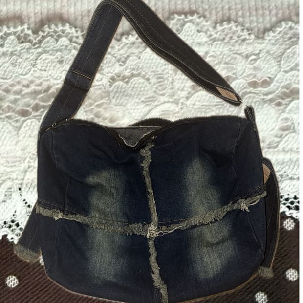 데님 빈티지 숄더백