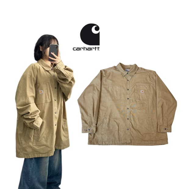 칼하트 4XL 빅사이즈 포켓 워크 셔츠형 자켓