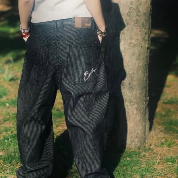 Ertr Stripe Denim Pants Black (s)